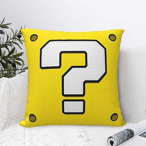 Fundas De Almohada De Bloque De Preguntas 18 X18  Decor...