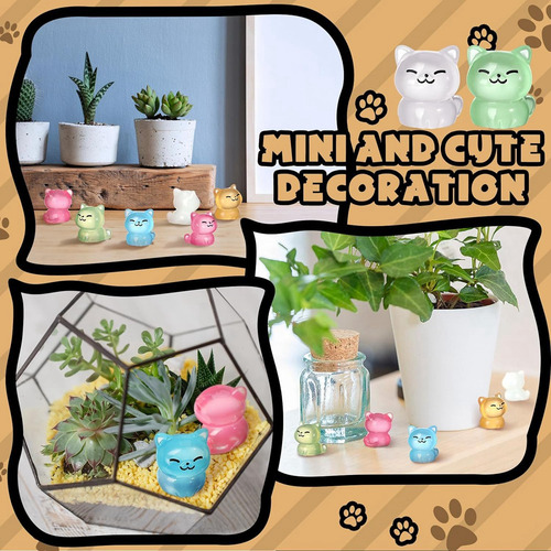 60 Figuras Luminosas De Gato En Miniatura De Resina, Bonito