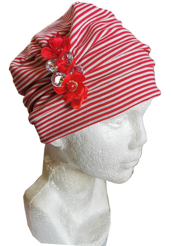 Imagen 6 de 6 de Turbante Oncologico Modelo Coco Con Flor