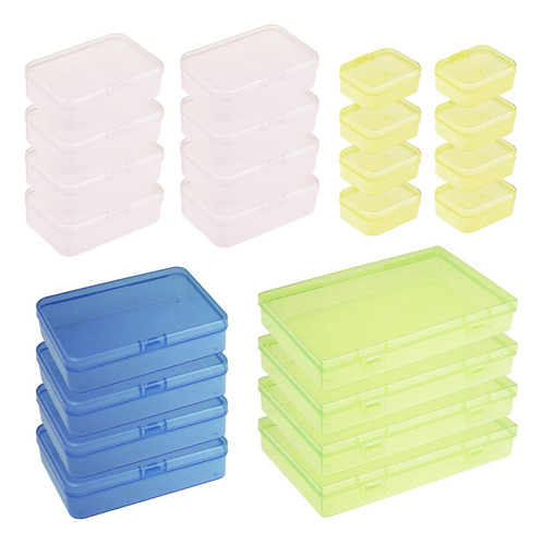 Goodma 24 Cajas De Plastico Rectangulares De Colores Mezclad