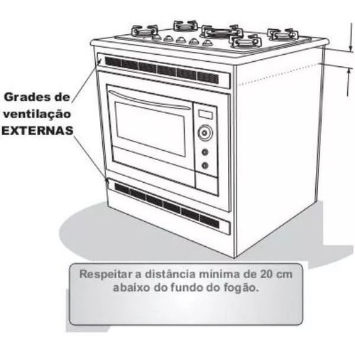 Imagem 3 de 3 de Grade De Ventilação Forno De Embutir Preta Safanelli