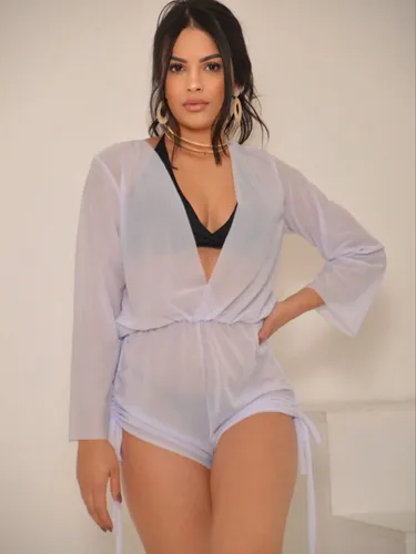 Macaquinho De Praia Com Saída De Praia E Decote V Mil Graus