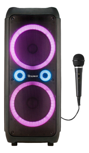 Caixa De Som Sumay Fortress X Bass 1600w-1 Microfone Cor Preto