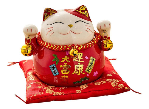 Q Chino Buena Suerte Gato Hucha Feng Shui Kawaii Estatuilla