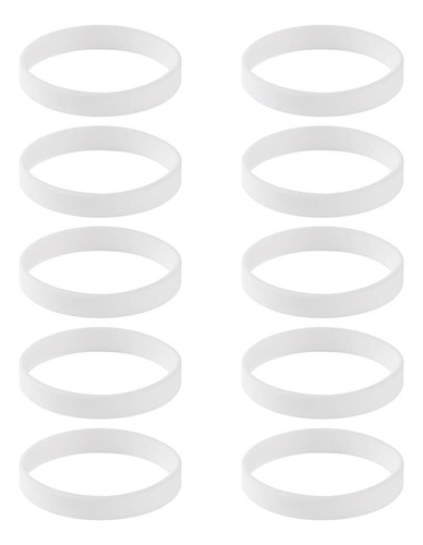 5 X 10pcs / Pack S Elásticas De Goma De Silicona Blanco
