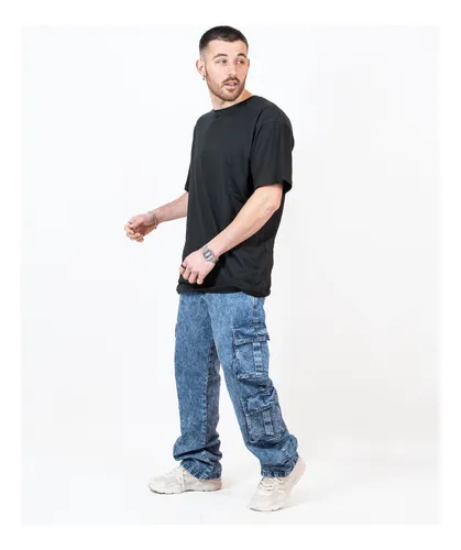 Pantalon wide leg hombre sale