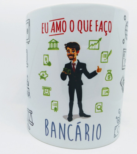 Caneca Em Porcelana Profissão Bancário