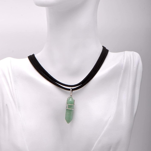 Collar Gargantilla Doble Capa De Cristal Aventurina Verde