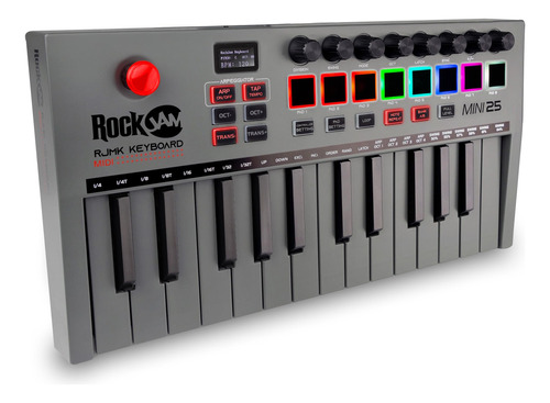 Rockjam Teclado Midi Bluetooth De 25 Teclas Con 8 Paneles Ta