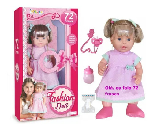 Boneca Fashion Doll Fala 72 Frases C/ Acessórios - Miketa