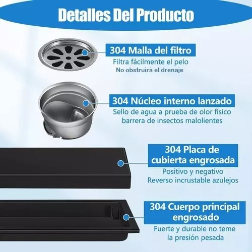 10×60cm Rejilla De Cubierta Anti-olor Ducha Anti-obstrucción