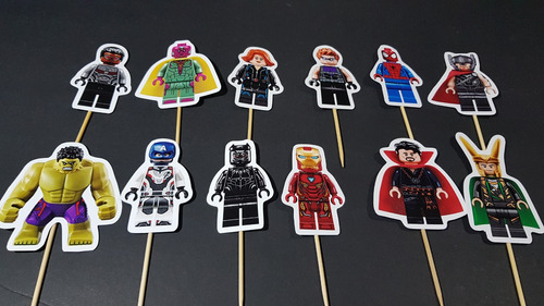 Adorno Cupcake Deco Vengadores Lego Avengers X12u