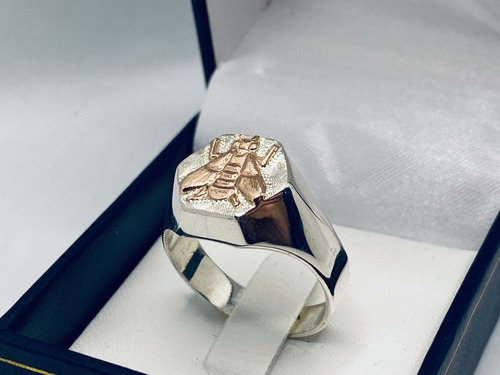 Anillo Profesión Maestra Plata Y Oro Sello