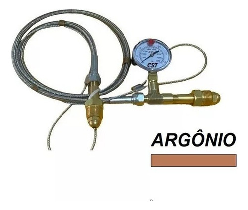 Transferidor De Argônio Chicote 1,20m Com Manômetro