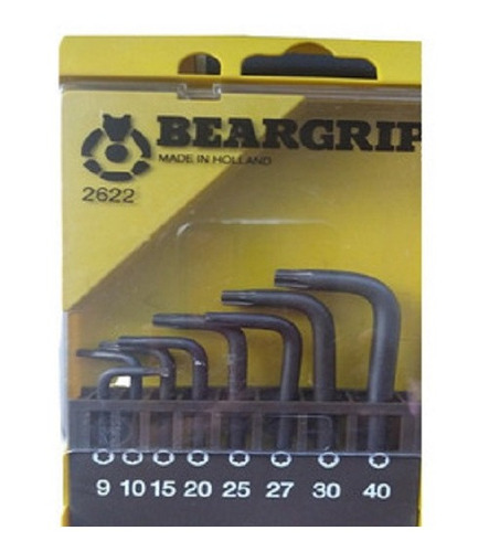 Llaves Torx T9 Al T40 Marca Beargrip Mod 2622 (juego)