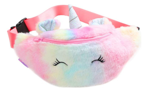 Mujeres Niñas Niños Fluffy Fuzzy Unicorn Fanny Pack Tie Dye 