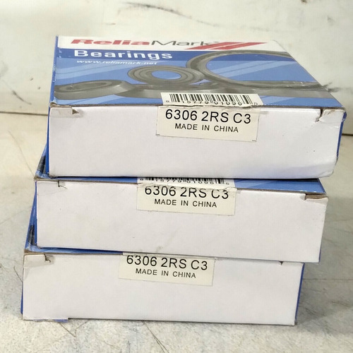 3 New Reliamark 6306 2rs C3 Radial Deep Groove Beari Ccx
