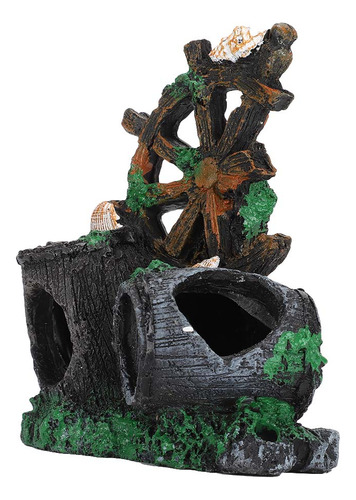 Hiding Cave Ornaments Simulación Pecera Wind Wheel