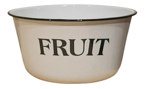 Frutera Enlozada Ensaladera Blanca  Bowl Frutas Negro Trendy