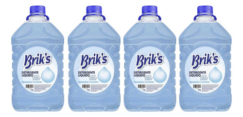 Pack 4 Detergentes Brik's Celeste 5 Litros