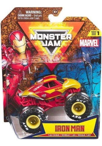 Monster Jam - Vehículo Marvel - 58789 Color Naranja Personaje Iron Man
