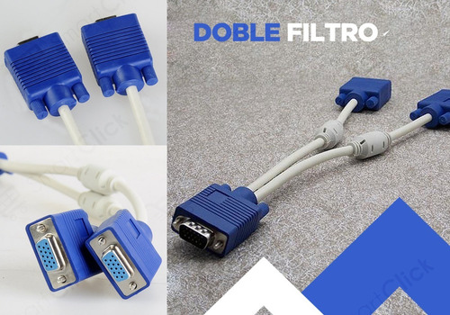Imagen 7 de 10 de Cable Splitter Vga Adaptador Macho A 2 Hembra Duplica Imagen