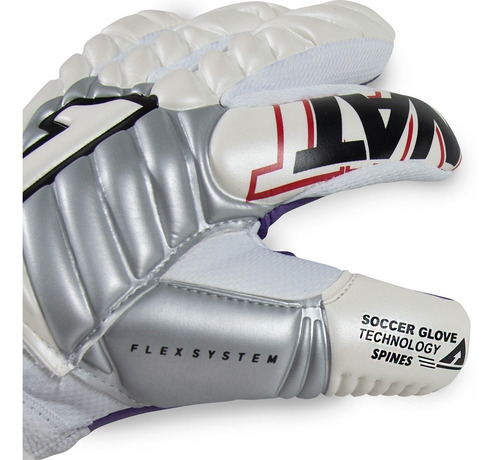 Imagen 4 de 7 de Guante De Portero Rinat Meta Gk Spine Semi Blanco Plata
