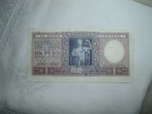 Billete De 1 Peso Banco Central De Republica Argentina