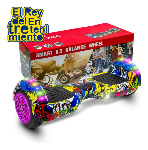 Imagen 3 de 8 de Skate Hoverboard Electrico 6.5 Bluetooth Luces Led N1 El Rey