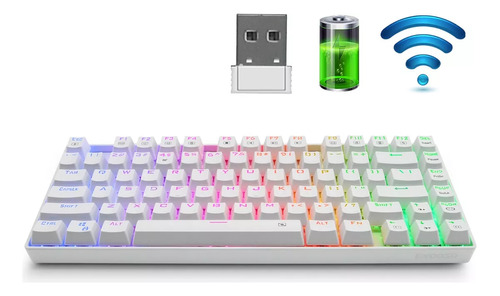 Teclado Inalámbrico Recargable Con Luz Rgb Conexión 2.4g