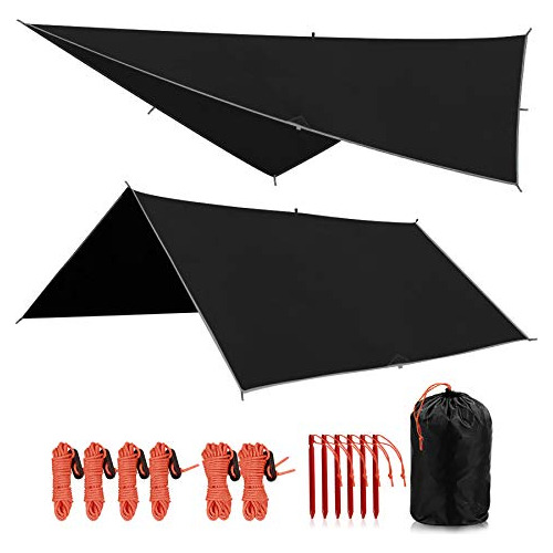 Hammock Rain Fly Camping Tarp Waterproof, 10x10ft Light...