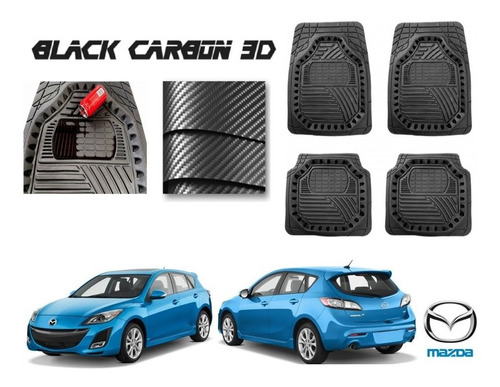 Tapetes Premium Black Carbon 3d Mazda 3 Hb 2010 A 2013