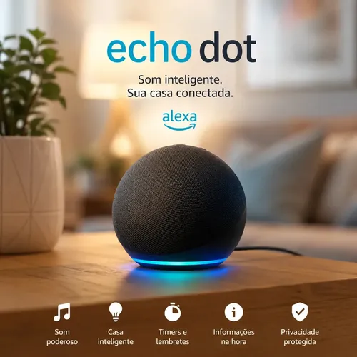 Amazon Echo Dot 5 Geração Alexa Assistente Virtual Cor Preto