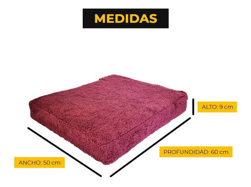 Imagen 3 de 6 de Cucha Perro Cama Para Perros Corderito 50x60 Espuma Bordo