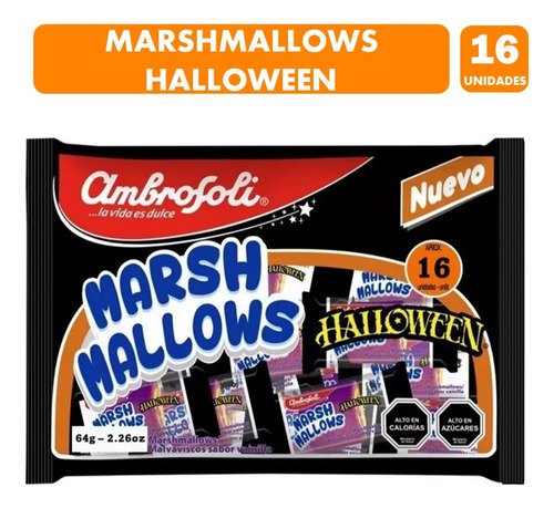 Marshmallows Halloween Ambrosoli (bolsa Con 16 Unidades)