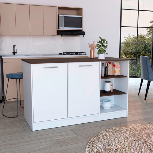 Isla De Cocina Ginger Blanco 150x90.6cm Diseño Moderno