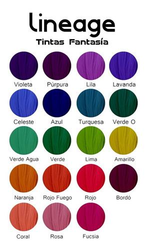 Tintas Colores Fantasía Lineage De 280ml / Semipermanente.