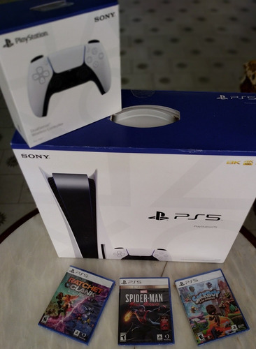 Playstation 5 Con Dos Controles Y Tres Juegos Físicos Oferta