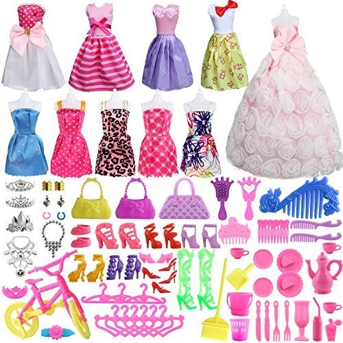 Sotogo 85 Piezas De La Muñeca Barbie Set De Ropa Incluyen 1