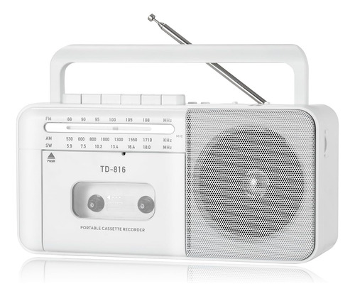 Reproductor De Cassette Portátil Con Bluetooth Y Radio Am/fm