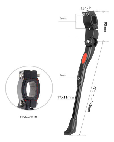 Soporte De Pedal Lateral Para Bicicleta Con Ajuste De Llanta