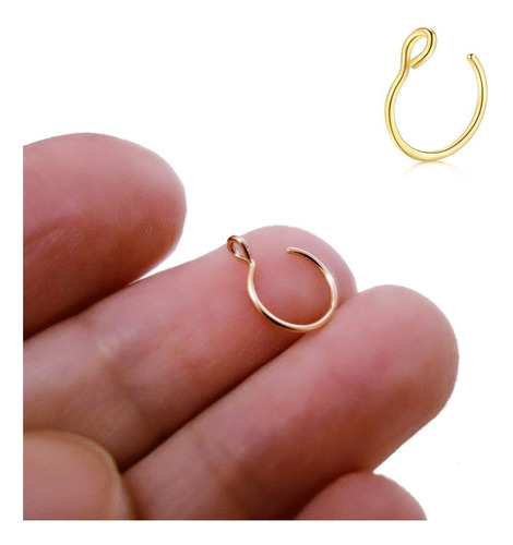 Falso Piercing Sin Fin Argollitas Acero Quirurgico Pack X3 Color Las 3 Negras