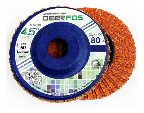 Disco Flap De Desbaste 115mm Grão 60 Ceramico Deerfos