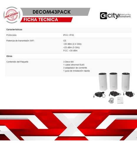 Kit De Router Inalámbrico Mesh Decom4 Para Hogar Decom43pack