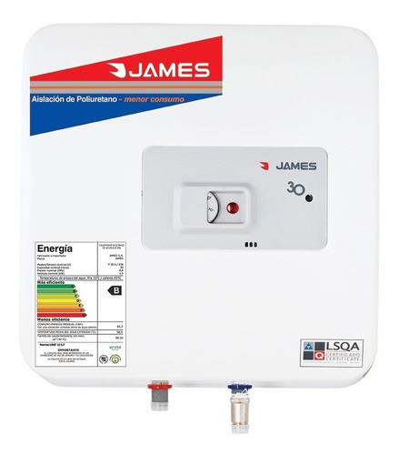 Calefon Termotanque James 30lts Prisma Acero Yanett