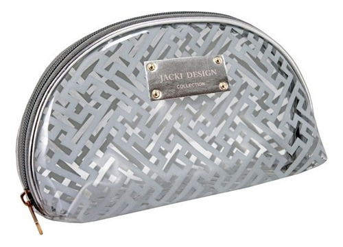 Necessaire Meia Lua Diamantes Jacki Design Cor Cinza