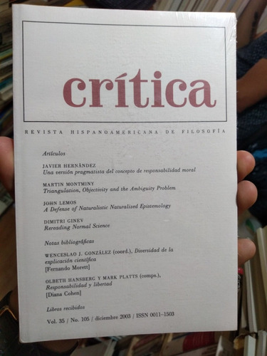 Critica Vol 35 No 105 Año 2003 