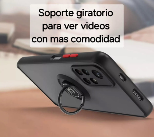 Funda Para Celular Motorola E30, E32, E40 Con Anillo Negro E40