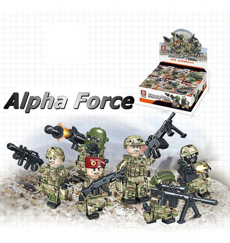 6 Fuerza Alfa Rusia Soldado Particula Armar Bloques Juguete