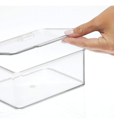 Mdesign - Contenedores De Caja Organizadora De Almacenamiento De Plástico Para Sala De Juegos/juegos, Tapa Con Bisagras Para Estantes O Cubos, Capacidad Para Juguetes Pequeños, Bloques De